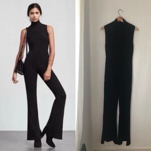 Reformation Amador Black mock-neck Jumpsuit M